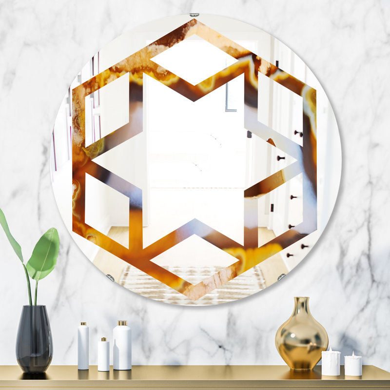 Miroir mural éclectique en agate naturelle, H 31,5 po x l po