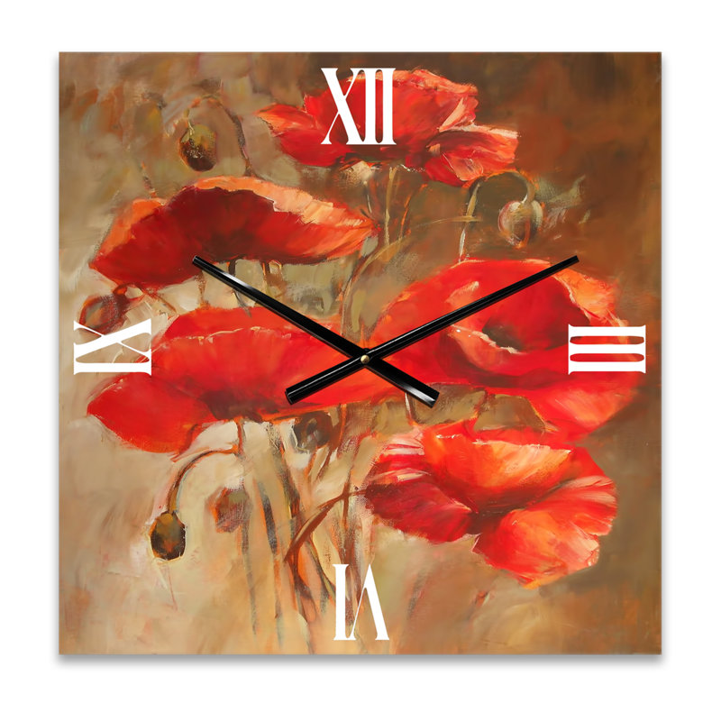 Horloge murale Blossoming Poppies VI, Grand