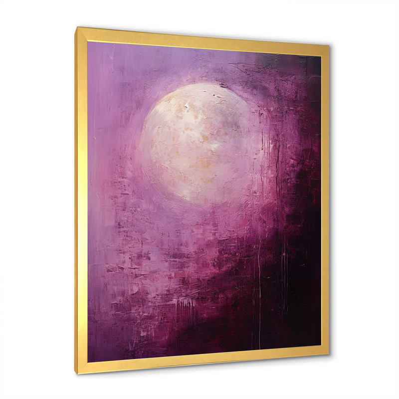 Lune mystérieuse luminosité II, Cadre doré simple, H 44 po x l 34 po x P 1,5 po