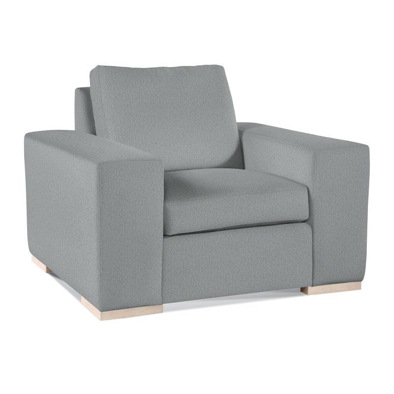 Memphis Armchair, Light Blue Performance Fabric; 0851-55, Java