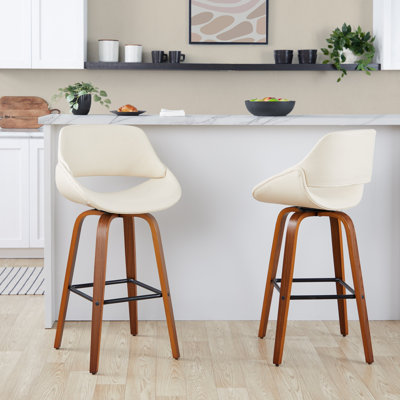 Tabouret de bar Mid-Century moderne à hauteur fixe avec pivot