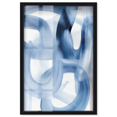 «Fading Blue Mist I Shadowbox Print», art mural moderne bleu par Art Remedy