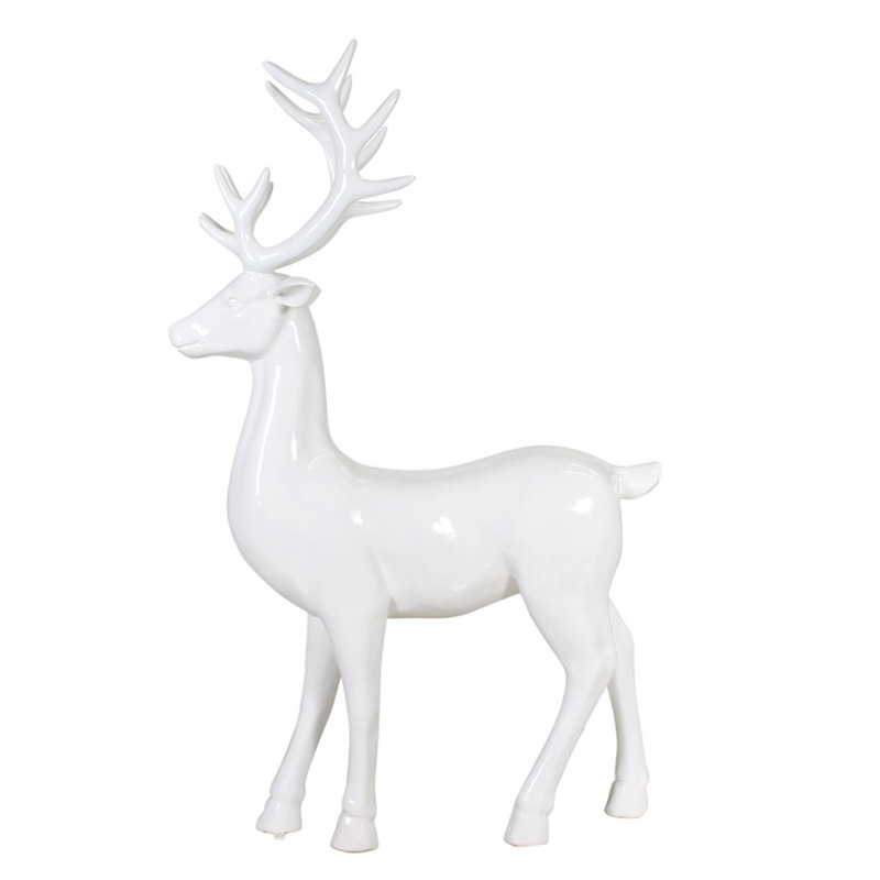 Deer Standing Statues [White]