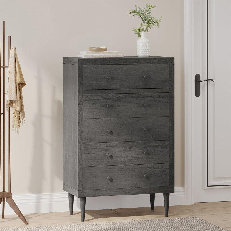 Commode à 5 tiroirs, Gris