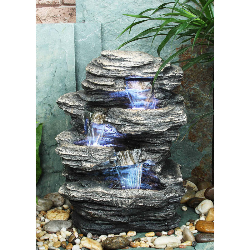 Rock Fountain with Lights