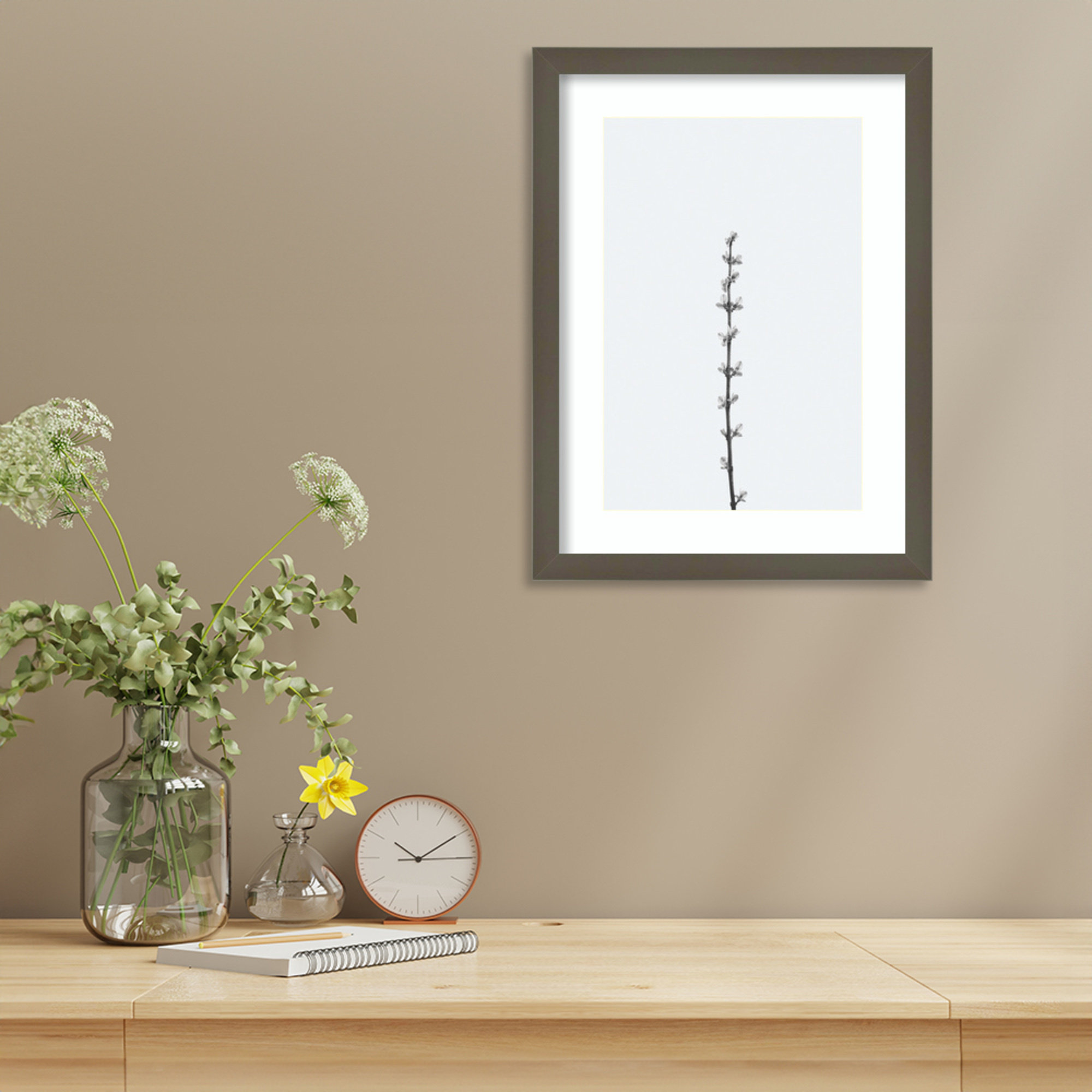 Retro Tennessee Botanical No 1 by Adela - Single Picture Frame Photograph, 17" H x 13" W x 1" D, Gray