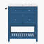 Meuble-lavabo 30 po avec lavabo en céramique bleu marine - Armoire de rangement autoportante avec tiroir basculant, 2 tiroirs et tablette à lattes ouverte, porte-serviettes latéral réversible, poignées argentées, panneau de fibres à densité moyenne-1987681536