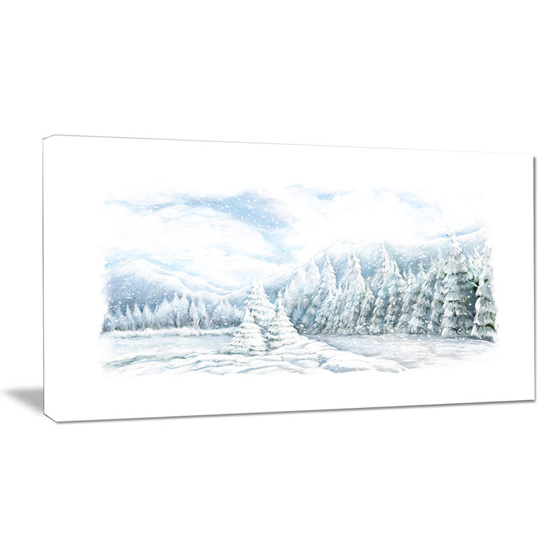 « christmas winter happy panorama », reproduction d’art sur toile tendue, H 20 po x l 40 po x P 1po
