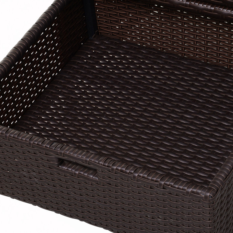 Outdoor/Patio Towel Cabinet, PE Rattan Pool Storage Organizer, Freestanding Outdoor/Patio Towel Rack For Pool With 3 Drawers And Weather Safe Material