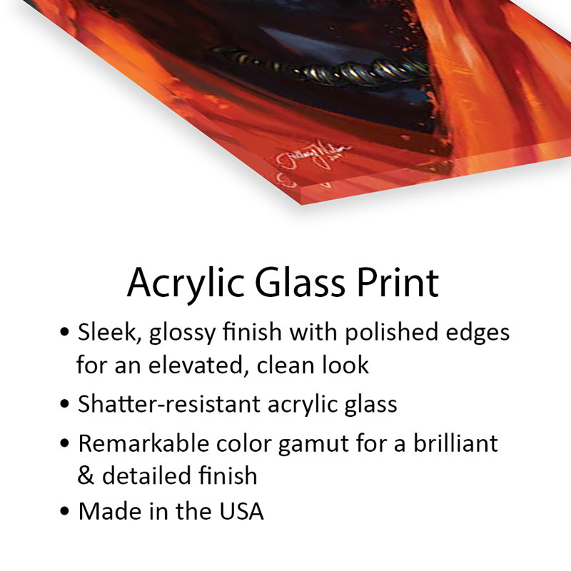 Impression cristalline sur verre acrylique, H 24 po x l 16 po x P 0,25 po