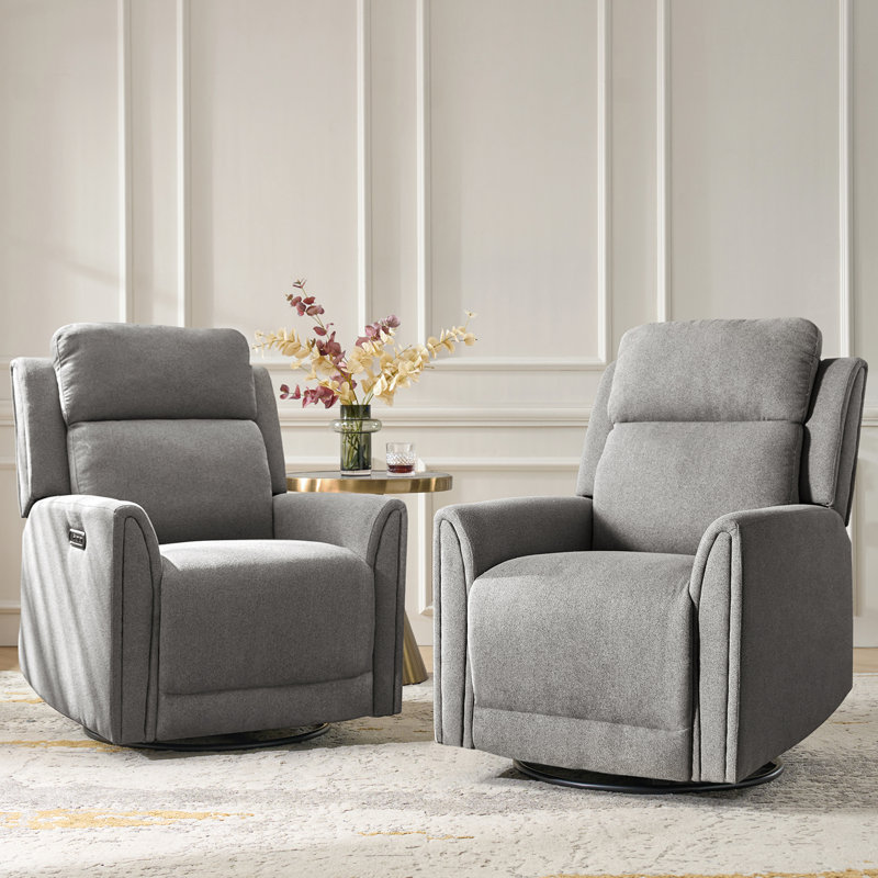 Ensemble de 2 fauteuils inclinables électriques Tyrita, Blanc