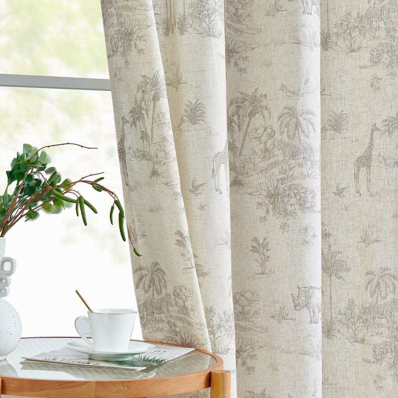 Nesha Semi Sheer Curtain Panel Pair, Gray, 50" W x 96" L
