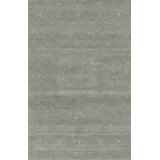 Gray Hand-Knotted Wool Framed Centerpiece Geometric Modern Contemporary Carpet Rug