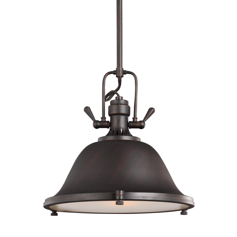 Stone Street One Light Pendant from Generation Lighting , Brushed Nickel, Fluorescent