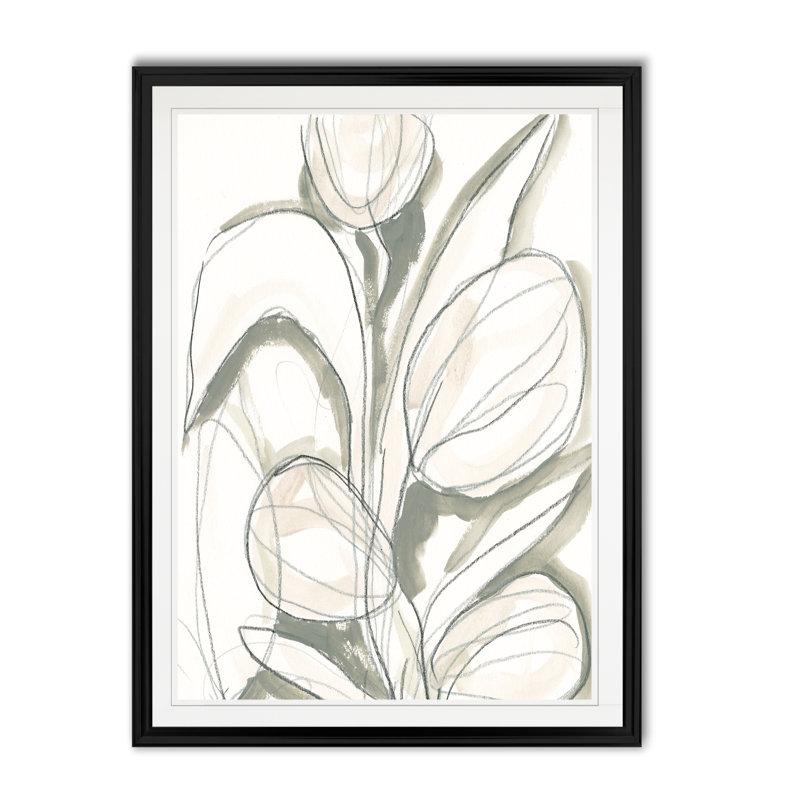 «Neutral Tropical II», reproduction sur toile, H 18,5 po x l 24,5 po x P 1,5 po, Cadre noir