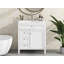 Meuble-lavabo simple 30 po avec plateau en résine Sayma-1069603082