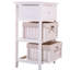 White Nightstand With Enough Storage, One Drawer And Two Removable Storage For Home Bedroom