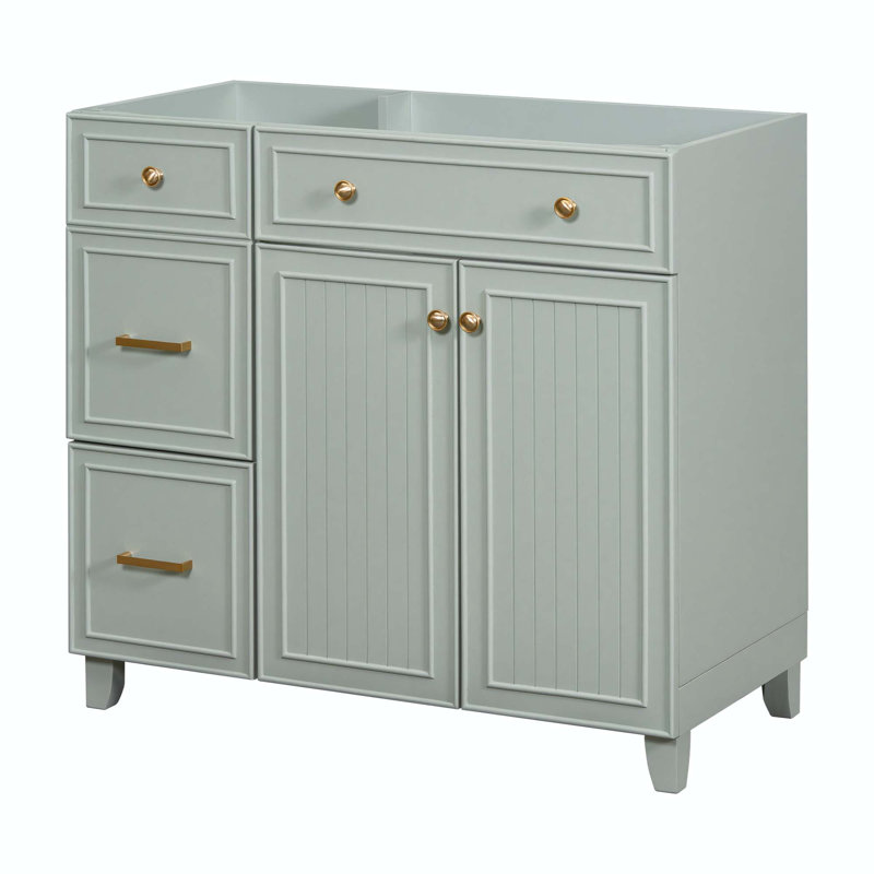 Base de meuble-lavabo simple Rosmely 35,43 po, Vert