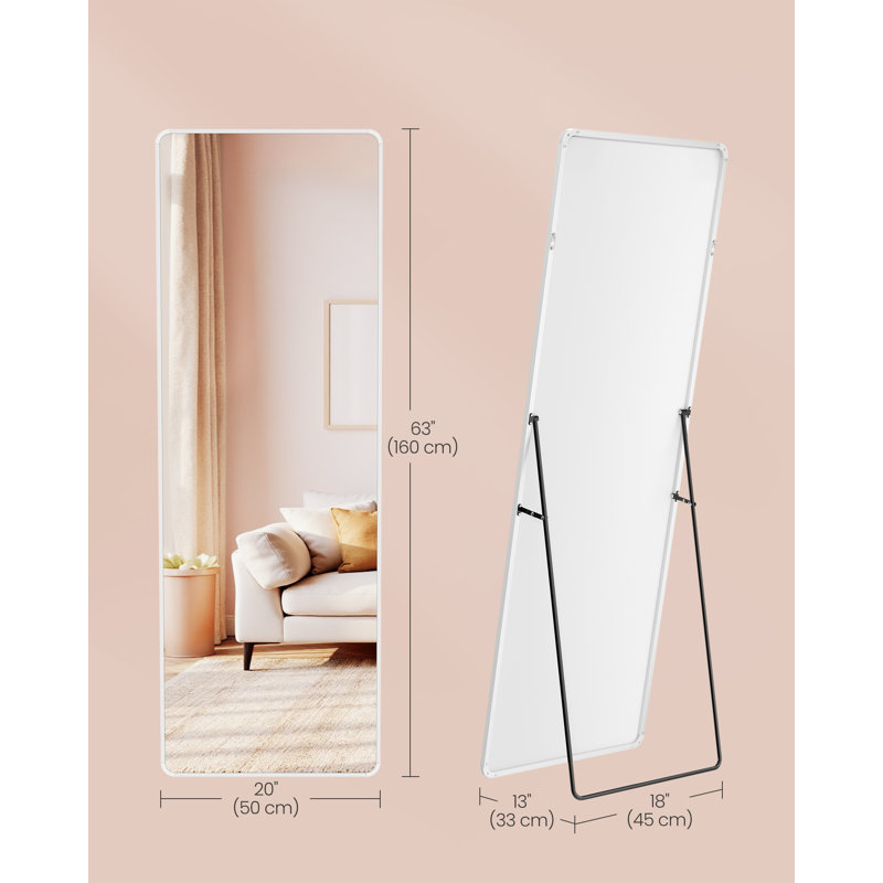 Rectangle Floor Mirror, White