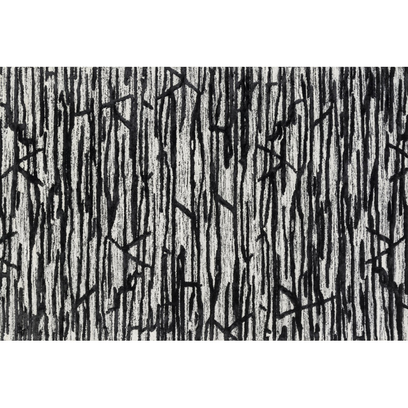 Rusch Hand-Tufted Ivory/Black Rug, Rectangle 7'9" x 9'9"