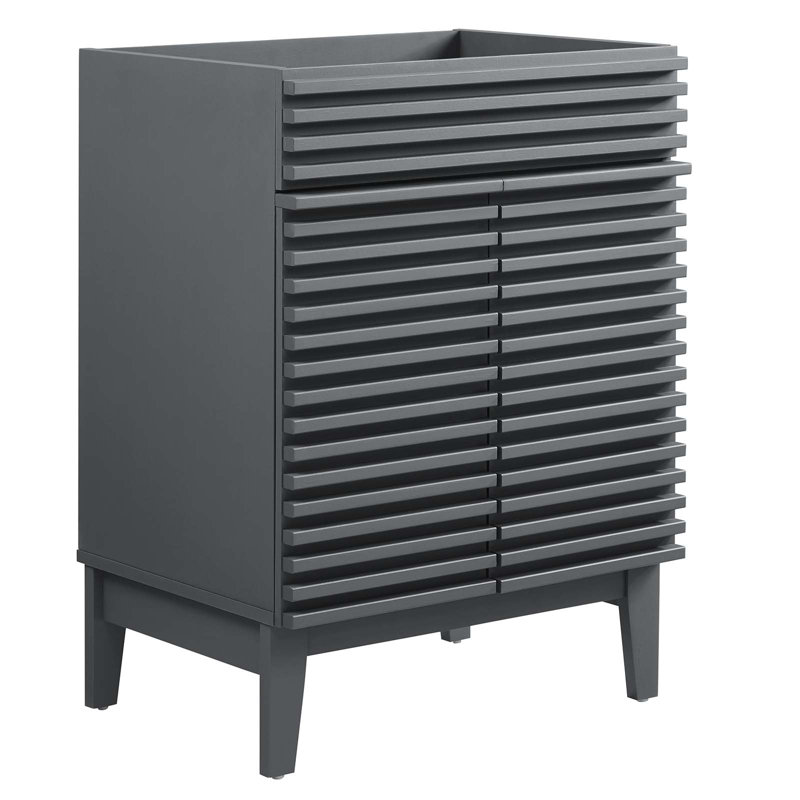 Base de meuble-lavabo simple 23,5 po Render, gris