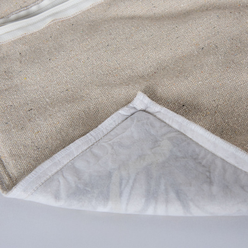 Coussin décoratif en toile de coton recyclé, Polyester, Naturel / Or
