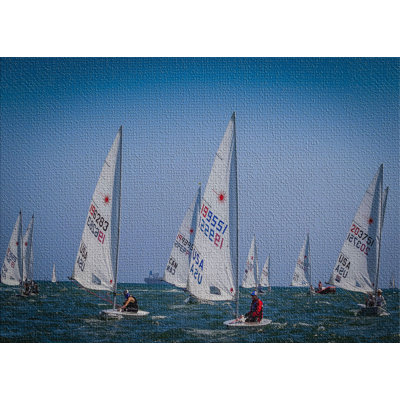 Sail Boat Blue Area Rug