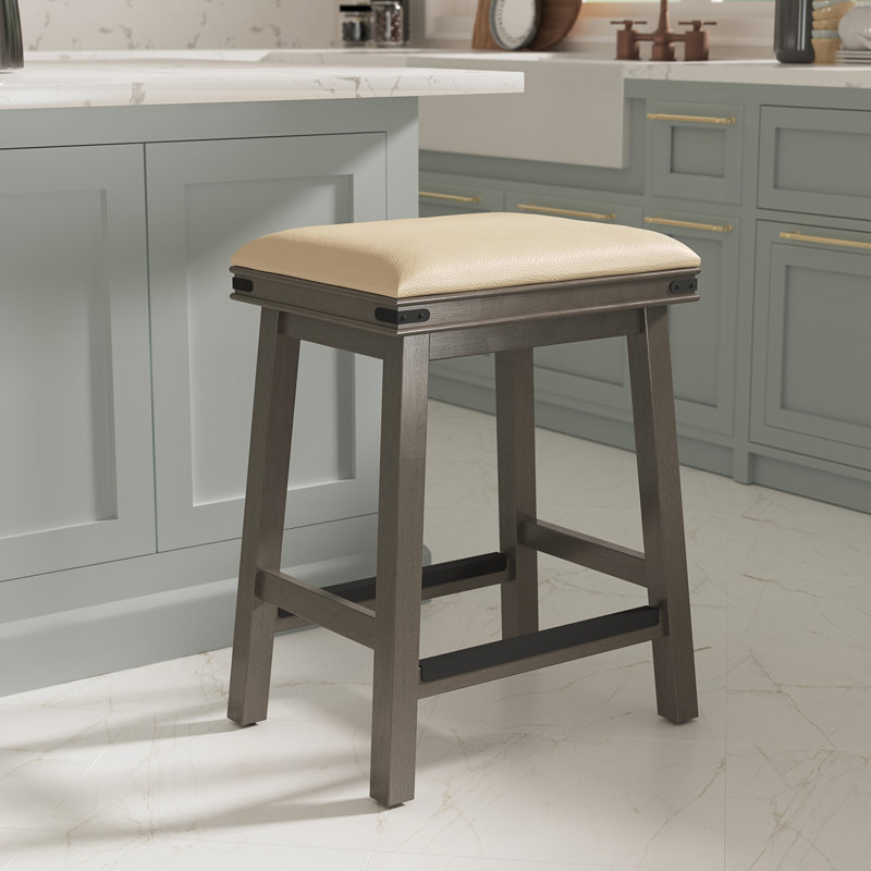 Elowen Bar Stool, Counter Stool (24” Seat Height), Gray/Cream 2