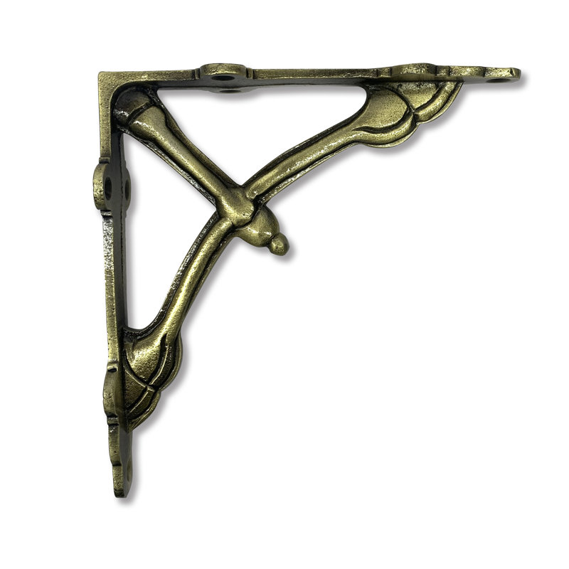 Support Stalham demi-rond avec support, Laiton antique
