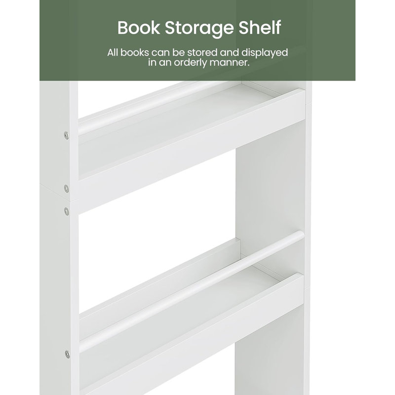 4-tier Wall-mount Kids Bookshelf White