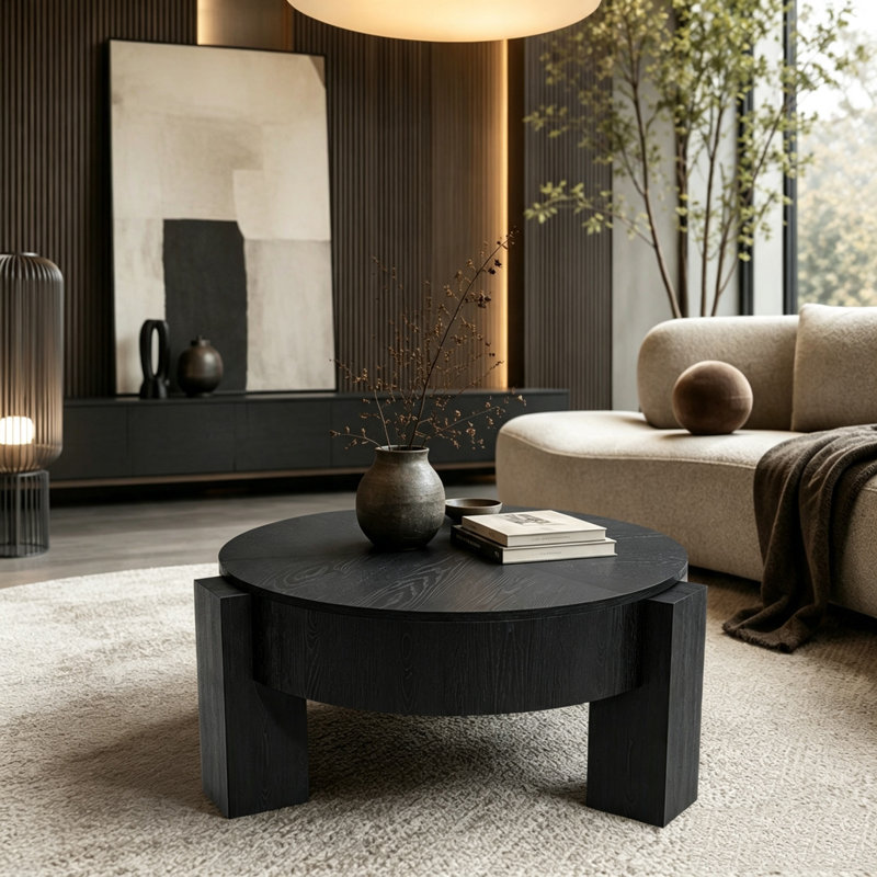 Table d'appoint 33 po, Noir