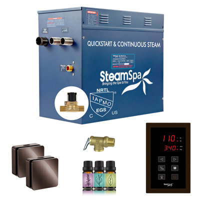 Oasis Series 12KW Steam Bath Generator With Continuous Steam Plus Easy Touch Pad And Auto Drain