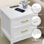 Walter Set Of 2 Wood Nightstands, 2 Drawer Bedside Tables With Storage, Night Stands For Bedroom, End Table Or Side Table For Living Room, 15.5" X 18.7" X 21.7", White