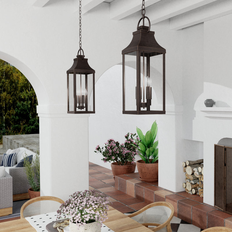 Caden 4 - Light Outdoor Hanging Lantern, Oiled Bronze