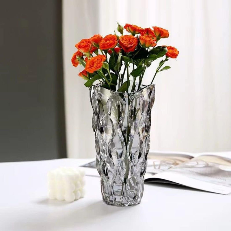 Glass Table Vase, Grey
