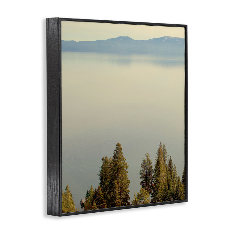 Estampe numérique Pure Bliss Lake View, design par Gemma Bardot, H 14 po x l 11 po, Giclée encadrée noir minuit