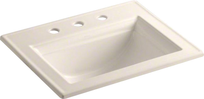 Memoirs Stately Drop-in Bathroom Sink, Innocent Blush, 8" Centers