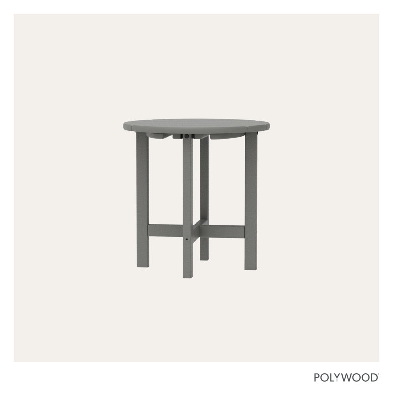 POLYWOOD Round 18" Side Table, Slate Gray