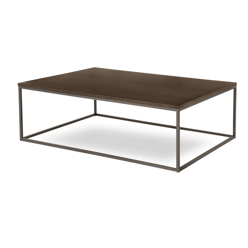 Chaplin Solid Wood Top Coffee Table, Burnished Iron, Cashew
