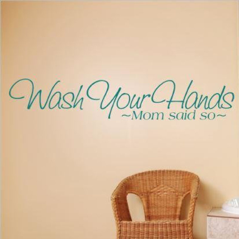 Wall Decal, 6" H x 30" W x 0.16" D, Teal