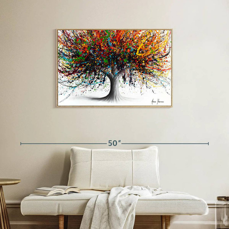 Arbre Festival, Cadre flottant en bois naturel, 37 po x 25 po