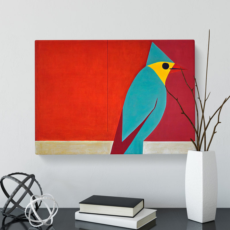 Cardinal Bird Abstract Vol.2 - Wrapped Canvas, 50cm H x 76cm W x 3cm D