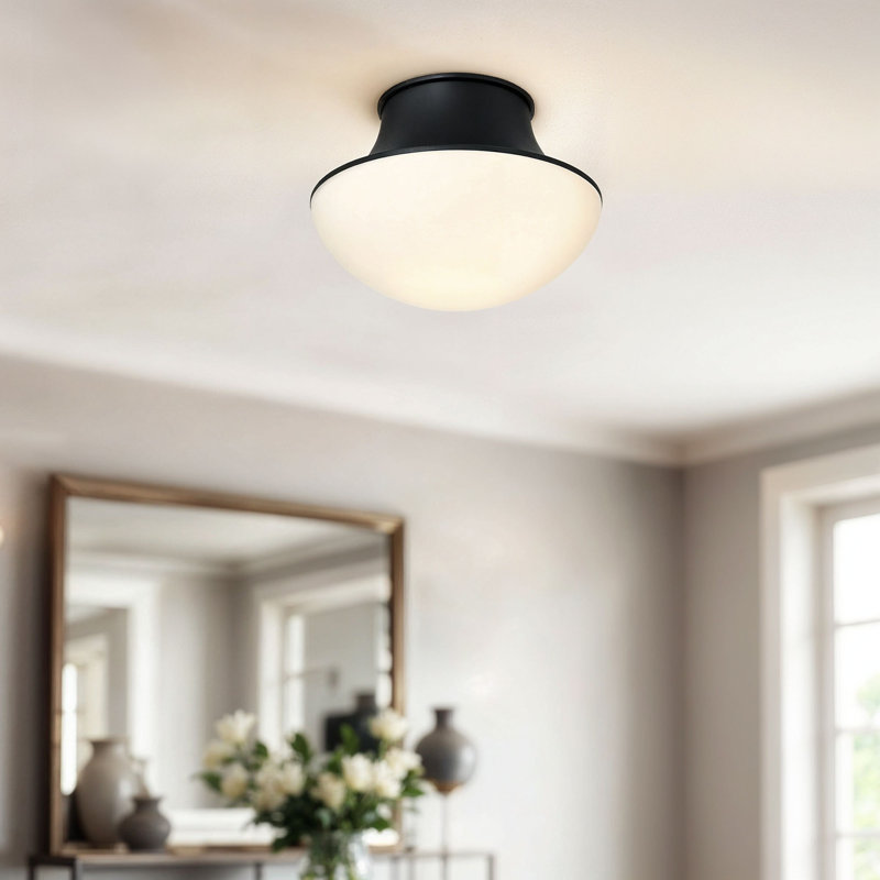 Plafonnier encastré 1 lumière Chelsea, Noir mat