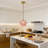 1-light Pink Flower Pendant Light