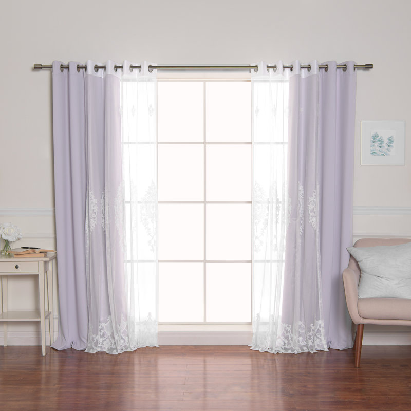 Salomon Blackout Curtain, 52" W x 96" L, Lilac