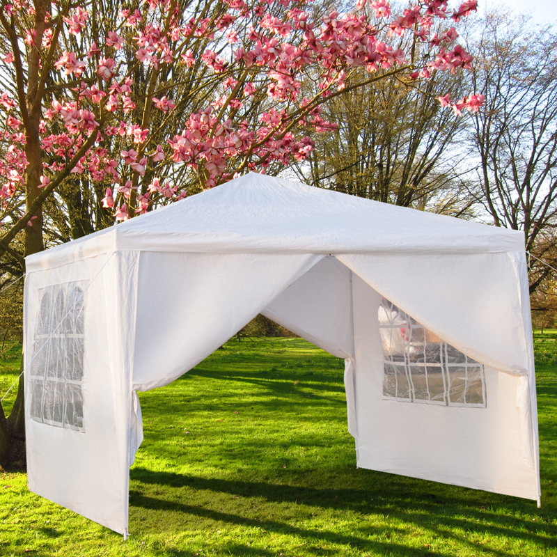 10 pi. X 10 pi Tente de fête blanche imperméable avec 4 parois latérales amovibles