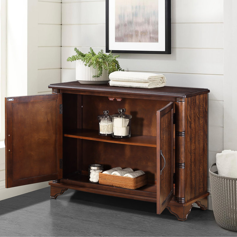 40" Hallway Cabinet With Removable & Adjustable Shelf - Retro Entryway Table Console. Solid Wood Construction, Spacious For Living Room, Foyer