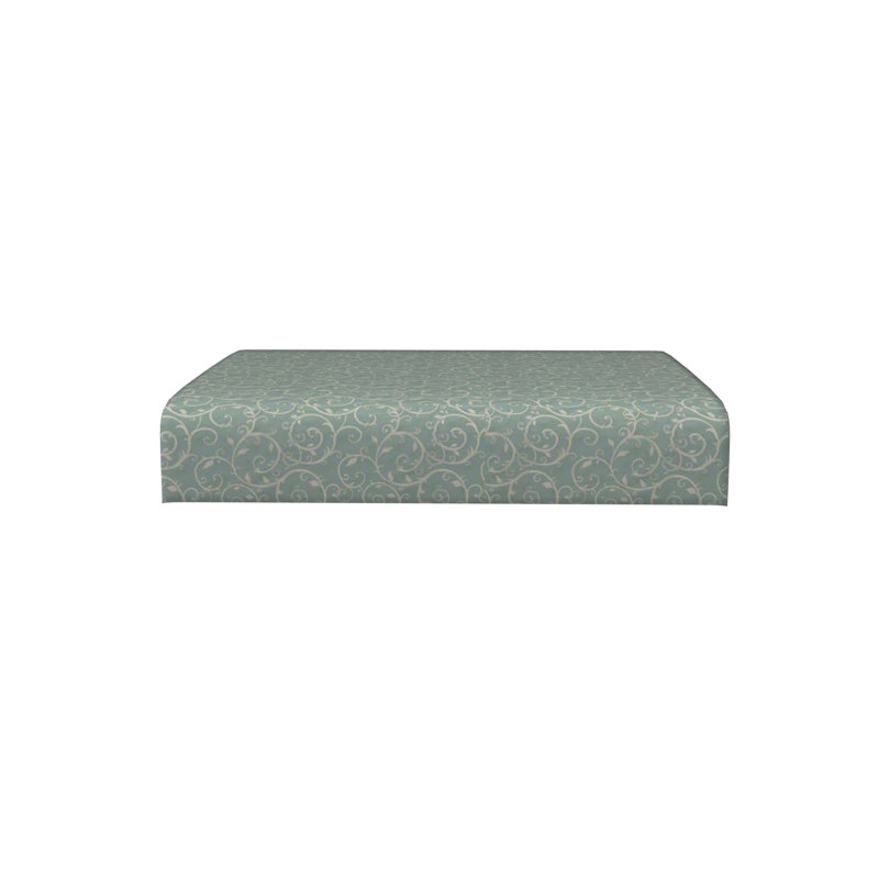 Coussin de repose-pieds pour patio intérieur / extérieur Sunbrella®, Blanc / vert Sunbrella