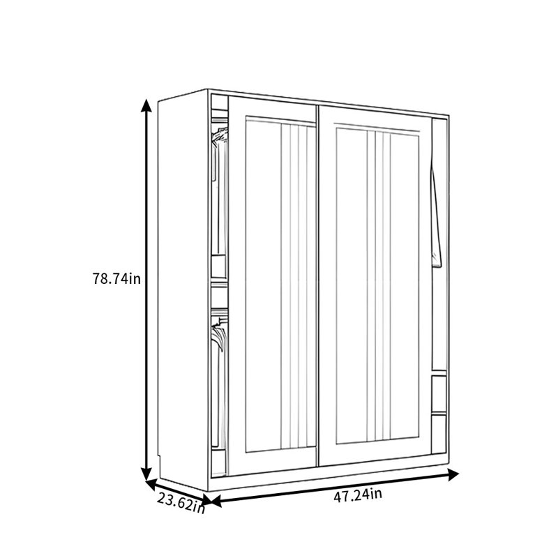 Simple Line Wardrobe, 78.74" H x 47.24" W x 23.62" D