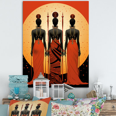 Tribu africaine Fulani Journey I - art mural tribal africain